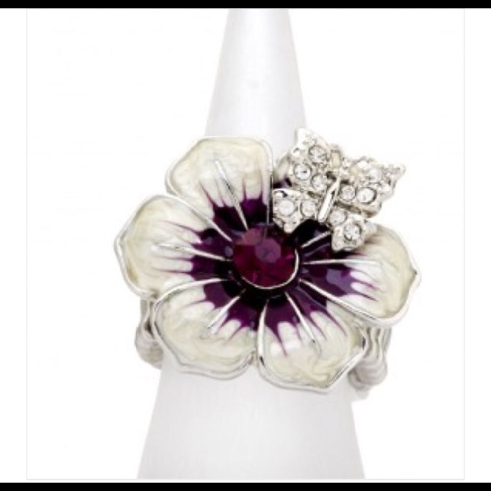 Wine Butterfly Kisses Ring